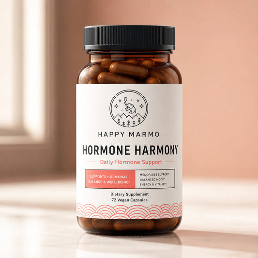 Happy Marmo Hormone Harmony single jar with capsules and botanicals